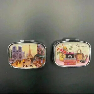 VGT Small Pill Cases/Organizer for Purse & Pocket & Travel Use Lot of 2